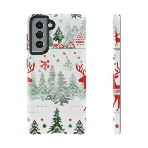 Nordic Christmas Print - Impact Resistant Phone Case Samsung Galaxy S21 Glossy